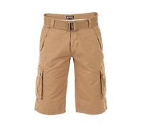 riverso, pantaloncini cargo da uomo RIVAnton con cintura, bermuda in cotone al 100%, colore blu, grigio, verde oliva, nero, beige, a quadretti, W30-W46, Camel beige (20000)., 38