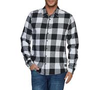riverso RIVArne - Camicia da uomo a maniche lunghe, vestibilità regolare, a quadri, grigio, marrone, giallo, rosso, verde, taglie S - 5XL, 100% cotone, Nero e bianco, M