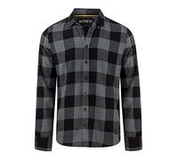 riverso RIVArne Camicia da Uomo per Il Tempo Libero, vestibilità Normale, a Quadretti, in Flanella, a Maniche Lunghe, Rosso, 5XL, 100% Cotone, Grigio Cenere, XXXXXL