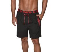 riverso RIVBobby - Costume da Bagno da Uomo, Pantaloncini Corti, Estivi, Sport, Spiaggia, con Coulisse, 100% Poliestere, Nero Ciliegia, S