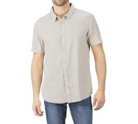 riverso RIVCarlo Camicia da uomo a maniche corte, vestibilità normale, per il tempo libero, estiva, in lino, tinta unita, bianco, beige, blu, verde, S, M, L, XL, XXL, 3XL, 4XL, 5XL, Sabbia chiara., L