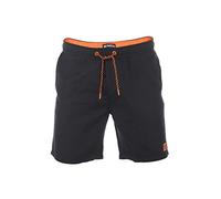 riverso RIVDavid - Costume da bagno lungo da uomo, vestibilità normale, con elastico in vita, nero, blu, rosso, verde, arancione, S, M, L, XL, XXL, 3XL, 4XL, 5XL, Nero arancio, XXL