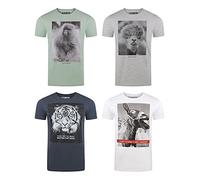 riverso RIVFritz Maglietta da uomo con stampa fotografica girocollo a maniche corte in cotone stampa animale blu bianco grigio verde S M L XL XXL 3XL 4XL 5XL Mix di colori 5. XXXL