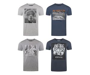 riverso RIVFritz Maglietta da uomo con stampa fotografica girocollo a maniche corte in cotone stampa animale blu bianco grigio verde S M L XL XXL 3XL 4XL 5XL Mix di colori 4. XXXXL