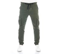 riverso RIVHanno, Pantaloni Cargo da Uomo, Slim Fit, in Cotone, Elasticizzati, per attività all'aperto, Colore Nero, Verde, Beige, Verde Oliva, Verde Cipresso, Blu, w30 - w42, Verde Cipresso, 42