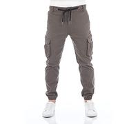 riverso RIVHanno, Pantaloni Cargo da Uomo, Slim Fit, in Cotone, Elasticizzati, per attività all'aperto, Colore Nero, Verde, Beige, Verde Oliva, Grigio, Blu, w30 - w42, Verde Scuro (20400), 32
