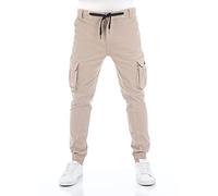 riverso RIVHanno, Pantaloni Cargo da Uomo, Slim Fit, in Cotone, Elasticizzati, per attività all'aperto, Colore Nero, Verde, Beige, Verde Oliva, Grigio, Blu, w30 - w42, Beige Scuro (20400), 31