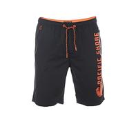 riverso RIVJannik - Costume da Bagno a Pantaloncino da Uomo, Estivo, Sportivo, con Coulisse, Stampa 100% Poliestere, Nero, Blu, Rosso, Verde, Arancione, M, Nero - Arancione (64006), M