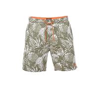 riverso RIVKai - Costume da bagno da uomo, pantaloncini estivi, con coulisse, stampa 100% poliestere, Vintage Olive-Shiny Orange (52001), XXXL