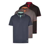 riverso RIVLeano - Polo da uomo, a maniche corte, vestibilità normale, in cotone, tinta unita, bianco, nero, blu, verde, beige, S, M, L, XL, XXL, 3XL, 4XL, 5XL, Confezione 1 (grigio tornado / blu navy