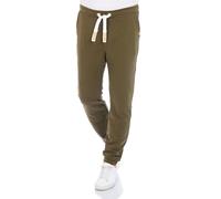 riverso RIVLino - Pantaloni da jogging da uomo, in cotone, a vita regolare, in tinta unita, grigio, rosso, blu, nero, verde, taglie: S, M, L, XL, XXL, 3XL, 4XL, 5XL, Ive Verde, XXL