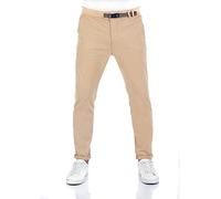 riverso RIVMalte - Pantaloni chino da uomo, slim fit, con cintura, per il tempo libero, in cotone elasticizzato, nero, verde, beige, blu, w29 w30 w31 w32 w33 w34 w36 w38