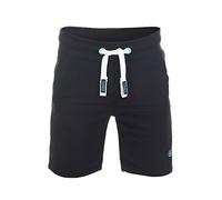 riverso RIVMoritz - Pantaloncini corti da uomo, in cotone, colore nero, verde, blu, rosso, grigio, beige, S, M, L, XL, 2XL, 3XL, 4XL, 5XL, Nero/turchese tropicale (64011), L