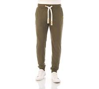 riverso RIVTim - Pantaloni sportivi da uomo, per jogging, tempo libero, taglio slim, tinta unita, cotone, i: nero, grigio, rosso, marrone, verde, blu, taglie: S, M, L, XL, XXL, 3XL, 4XL, 5XL, Ivy