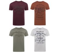 Riverso T-Shirt Uomo Cotone Regular Fit Rivleon 4er Set Pacco Girocollo Corto