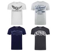 Riverso T-Shirt Uomo Cotone Regular Fit Rivleon 4er Set Pacco Girocollo Corto