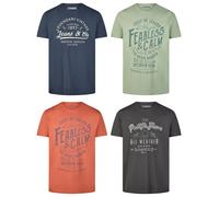 Riverso T-Shirt Uomo Cotone Regular Fit Rivleon 4er Set Pacco Girocollo Corto