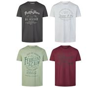 Riverso T-Shirt Uomo Cotone Regular Fit Rivleon 4er Set Pacco Girocollo Corto