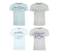 Riverso T-Shirt Uomo Cotone Regular Fit Rivleon 4er Set Pacco Girocollo Corto