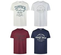 Riverso T-Shirt Uomo Cotone Regular Fit Rivleon 4er Set Pacco Girocollo Corto
