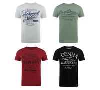 Riverso T-Shirt Uomo Cotone Regular Fit Rivleon 4er Set Pacco Girocollo Corto