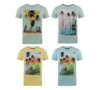 Riverso T-Shirt Uomo Set Cotone Regular Fit Rivlukas 4er Pacco Girocollo Stampa