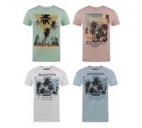 Riverso T-Shirt Uomo Set Cotone Regular Fit Rivlukas 4er Pacco Girocollo Stampa