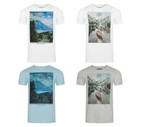 Riverso T-Shirt Uomo Set Cotone Regular Fit Rivlukas 4er Pacco Girocollo Stampa