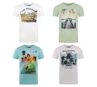 Riverso T-Shirt Uomo Set Cotone Regular Fit Rivlukas 4er Pacco Girocollo Stampa