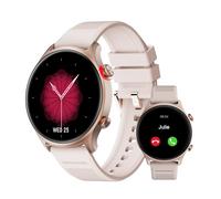 RIVERSONG Round Smartwatch Donna, 1,52" Orologio Fitness con Effettua/Risposta Chiamate, Assistente Vocale, 100+ Modalità Sport, Frequenza Cardiaca/Sonno/SpO2 Monitor, Ciclo Mestruale, Oro Rosa