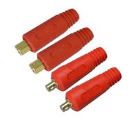 RIVERWELD Connettore per pannello di saldatura TIG DKJ10-25 & EDKL10-25 200Amp Dinse Quick Fitting, colore rosso confezione da 4