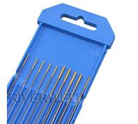 RIVERWELD Elettrodo di tungsteno per saldatura TIG 1,5% Lantanato WL15 Punte in oro 1,0 mm 1,6 mm x 150 mm Kit di dimensioni assortite 10 pezzi