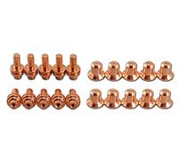 RIVERWELD Elettrodo plasma esteso 020382 Punte plasma Ugello esteso 0,9 mm 120504 25 Ampere Adatto a PMax 350/380 PAC110 20 pezzi