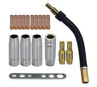 RIVERWELD MB15 15AK Punta di contatto .030" 0,8 mm M6 Portapunta e diffusore e coppa di protezione e collo della torcia per torcia di saldatura MIG MB15 15AK 18 pezzi