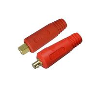 RIVERWELD Set di connettori a pannello per cavi di saldatura TIG, modello DKJ10-25 EDKL10-25, 200A, con attacco rapido Dinse rosso, 2 pezzi.