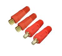 RIVERWELD Set di connettori a pannello per cavi di saldatura TIG, modello DKJ35-50 EDKL35-50, 315A, con attacco rapido Dinse rosso, 4 pezzi.