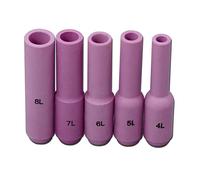 RIVERWELD TIG Ugelli lunghi in allumina 10N50L 10N49L 10N48L 10N47L 10N46L Kit adatto DB PTA SR WP 17 18 26 Torcia per saldatura TIG 5 pezzi
