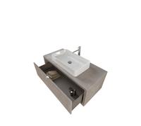 RIVESHOP - DIMO mobile sospeso 1 cassetto 110x50 grigio caldo - DIMO110GRIGIOCALDO