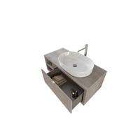 RIVESHOP - DIMO mobile sospeso cassetto e ripiano sx 110x50 grigio caldo - DIMO110SXGRIGIOCALDO