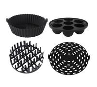 Rivestimenti in silicone per friggitrice ad aria - 4 pezzi vassoio antiaderente riutilizzabile | fodere resistenti al calore per cottura al forno, forno a microonde, arrosti, cucina pratici