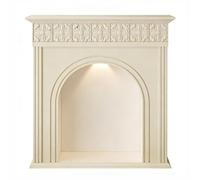 Rivestimenti per camini Camino moderno ad arco con illuminazione a LED(Beige,M)