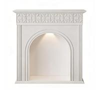 Rivestimenti per camini Camino moderno ad arco con illuminazione a LED(Bianco,M)