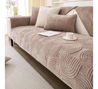 Rivestimento Antiscivolo per Divano, Copridivano Lavabile Elastico, Protezione Mobili per Animali in Velluto ，Morbida E Resistente per Animali & Famiglia(Purple Gray,36"x47"/Rectangular)