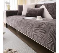 Rivestimento Antiscivolo per Divano, Copridivano Lavabile Elastico, Protezione Mobili per Animali in Velluto ，Morbida E Resistente per Animali & Famiglia(Dark Gray,36"x63"/Rectangular)