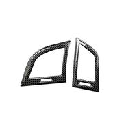 Rivestimento dell'anello del condizionatore d'aria LHD 2pc Fibra di carbonio Colore Acciaio inossidabile AC Aria condizionata Cruscotto Vent Copertura Trim, for HYUNDAI, for Elantra