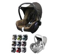 Rivestimento di ricambio per ovetto, compatibile con Maxi-Cosi CabrioFix, set completo, 6 pezzi, con imbottitura per cinghie, poggiatesta parasole (marrone scuro/marrone)