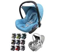 Rivestimento di ricambio per ovetto, compatibile con Maxi-Cosi CabrioFix, set completo, 6 pezzi, con imbottitura per cinghie, poggiatesta parasole (stelle turchese)