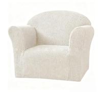 Rivestimento Elastico per Sedia Bambini, Copridivano Stretch Mini per poltroncina, Copriposta 1 Posto Lavabile, Design Antiscivolo (Adatto per Lunghezza 50-61 cm)(Apricot White)