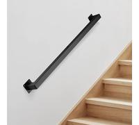 Rivestimento in ferro nero da 0,9 m, resistente supporto da parete per scale di sicurezza, capacità di carico 226,8 kg, tubo in stile industriale, per scale interne, esterni, sottotetto e portico
