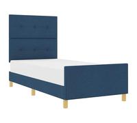 Rivestimento in tessuto morbido design a piattaforma Blu 80 x 200 cm | Struttura Letto con Testiera Blu 80x200 cm Tessuto Morbido Platform Senza Rete a Doge Camera Moderna